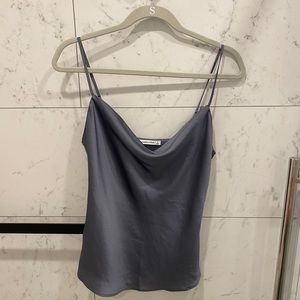 Abercrombie Satin Cowlneck Cami in Blue